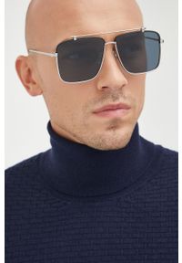 Alexander McQueen okulary przeciwsłoneczne męskie kolor granatowy. Kolor: niebieski #2