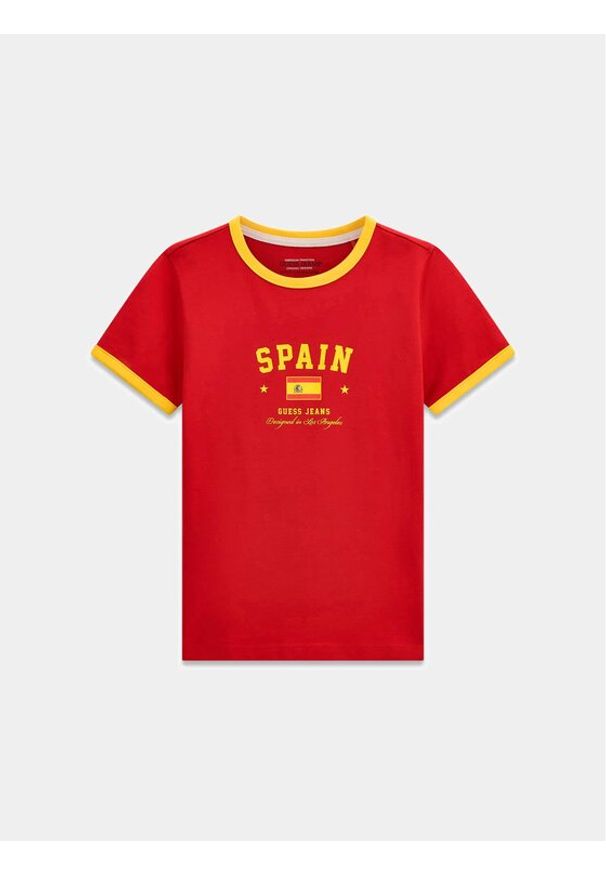Guess Jeans T-Shirt 183096 Czerwony Classic Fit. Kolor: czerwony