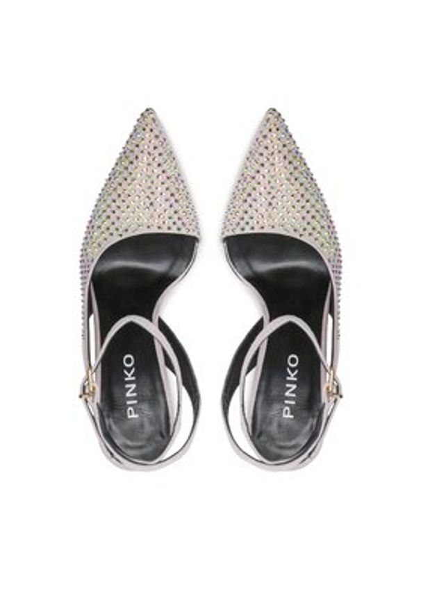 Pinko - PINKO Sandały Lisette Slingback PE BLKS1 100566 A0N6 Szary. Kolor: szary. Materiał: skóra, zamsz