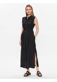 Calvin Klein Sukienka koszulowa K20K205204 Czarny Regular Fit. Kolor: czarny. Materiał: lyocell. Typ sukienki: koszulowe