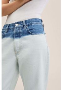 mango - Mango jeansy Tiedye damskie high waist. Stan: podwyższony. Kolor: turkusowy #5