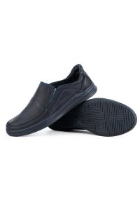 Olivier Buty męskie wsuwane skórzane SLIP-ON 216GT granatowe niebieskie. Zapięcie: bez zapięcia. Kolor: niebieski. Materiał: skóra. Styl: elegancki #3