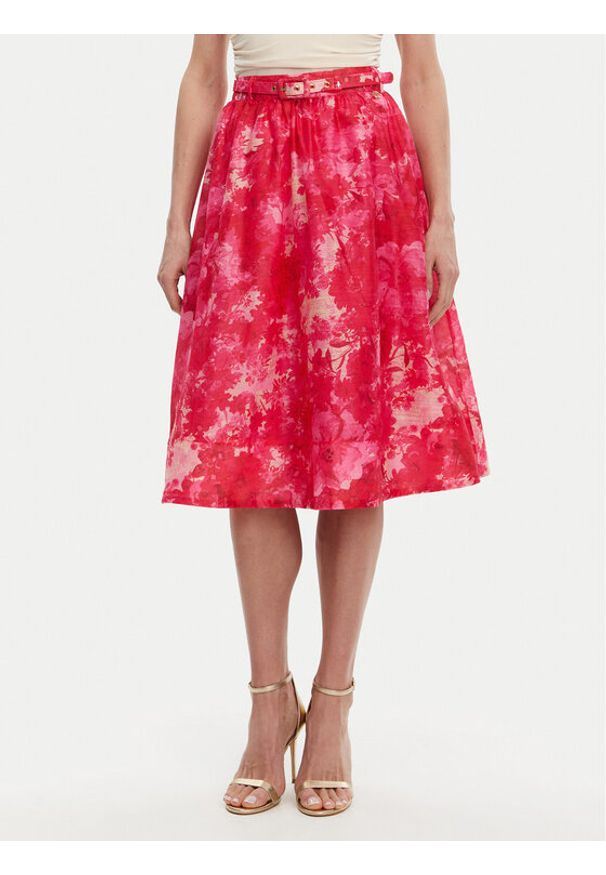 Fracomina Spódnica trapezowa FR25SG2012W775U6 Różowy Flare Fit. Kolor: różowy. Materiał: syntetyk