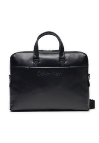 Calvin Klein Torba na laptopa K50K512537 Czarny. Kolor: czarny. Materiał: skóra