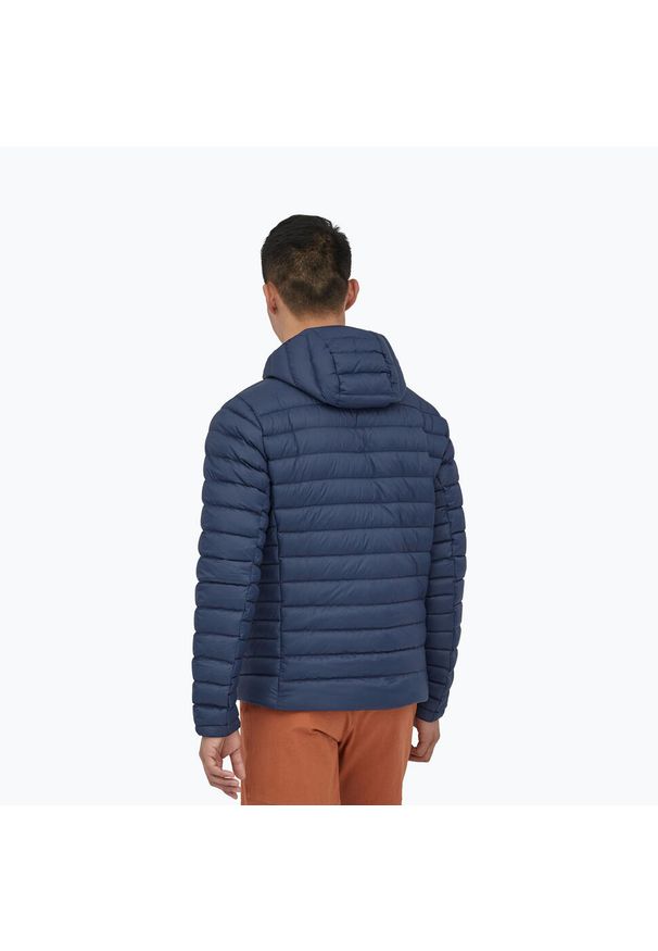 Kurtka puchowa męska Patagonia Down Sweater Hoody. Kolor: niebieski. Materiał: puch. Sport: turystyka piesza
