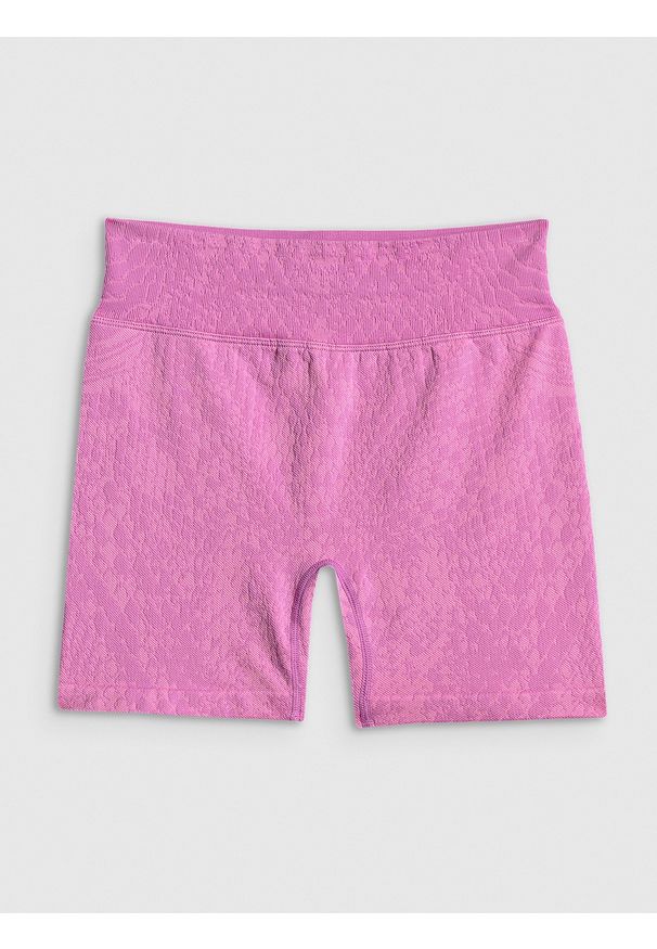 4f - 4F Spodenki treningowe bezszwowe damskie - różowe M/L. Stan: podwyższony. Kolor: różowy. Materiał: skóra, włókno, dzianina. Sport: fitness