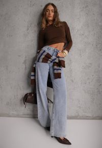 Renee - Brązowa Marszczona Bluzka z Wiskozą i Bawełną Trihal. Okazja: na co dzień. Kolor: brązowy. Materiał: wiskoza, bawełna. Styl: casual #4