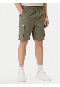 Calvin Klein Jeans Szorty materiałowe LV04RB618G Khaki Regular Fit. Kolor: brązowy. Materiał: bawełna #1