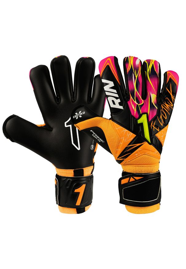 RINAT - Dziecięce rękawice bramkarskie Rinat Egotiko Prime. Kolor: pomarańczowy. Sport: piłka nożna