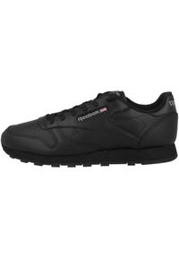 Buty do chodzenia damskie Reebok Classic Leather. Zapięcie: sznurówki. Kolor: czarny. Materiał: syntetyk, tkanina, skóra, materiał. Szerokość cholewki: normalna. Model: Reebok Classic. Sport: turystyka piesza