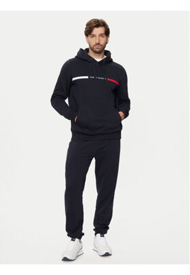 TOMMY HILFIGER - Tommy Hilfiger Bluza MW0MW37361 Granatowy Regular Fit. Kolor: niebieski. Materiał: syntetyk, bawełna