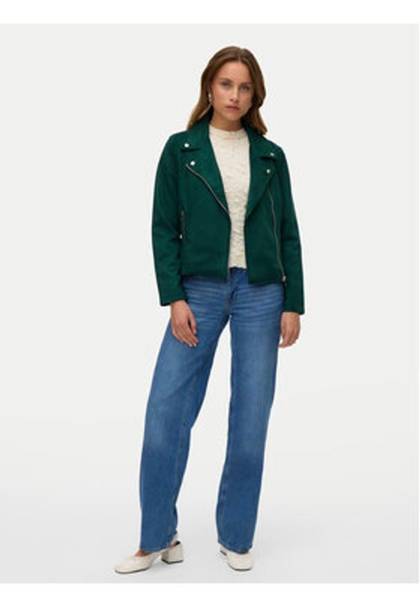Vero Moda Kurtka z imitacji skóry Jose 10300938 Zielony Regular Fit. Kolor: zielony. Materiał: skóra