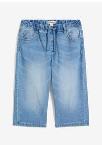 bonprix - Bermudy chłopięce z gumką w talii Slim Fit. Kolor: niebieski. Styl: elegancki #1
