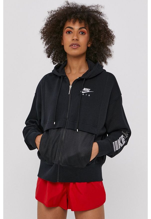 Nike Sportswear - Bluza. Kolor: czarny. Materiał: dzianina. Wzór: nadruk