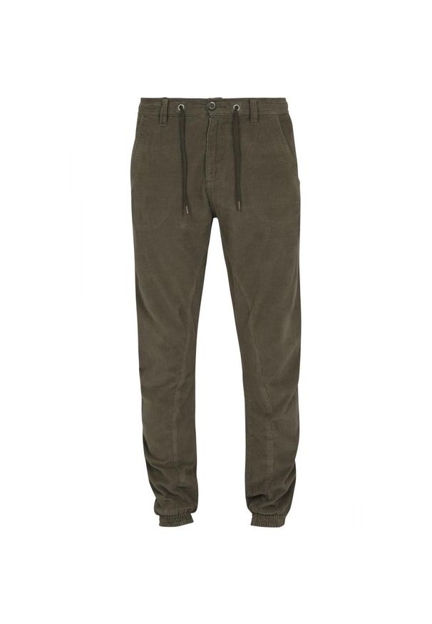 Urban Classics - Klasyczne sztruksowe spodnie joggingowe Urban. Kolor: zielony. Materiał: sztruks