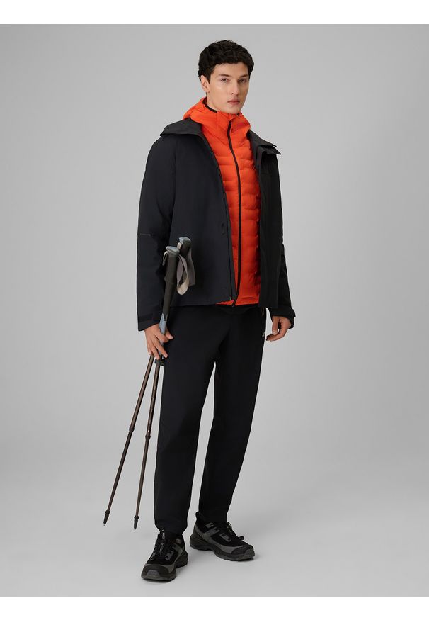 4f - 4F Kurtka trekkingowa membrana 10000 męska - czarna XL. Kolor: czarny. Materiał: materiał. Długość: długie