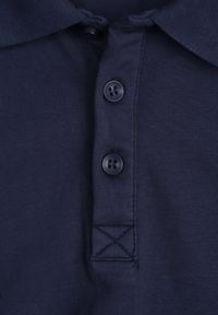 Born2be - Granatowa Gładka Koszulka Polo o Klasycznym Kroju Sinopea. Okazja: na co dzień, do pracy, na spotkanie biznesowe. Typ kołnierza: polo. Kolor: niebieski. Materiał: jeans. Wzór: gładki. Styl: klasyczny #3