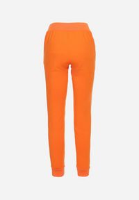 Born2be - Pomarańczowe Spodnie Dresowe z Ozdobnym Lampasem Adiska. Okazja: na co dzień. Kolor: pomarańczowy. Materiał: dresówka. Styl: casual #2