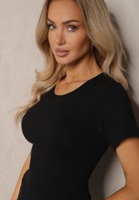 Renee - Czarny Klasyczny T-shirt z Bawełny Bilena. Okazja: na co dzień. Kolor: czarny. Materiał: bawełna. Styl: klasyczny #3