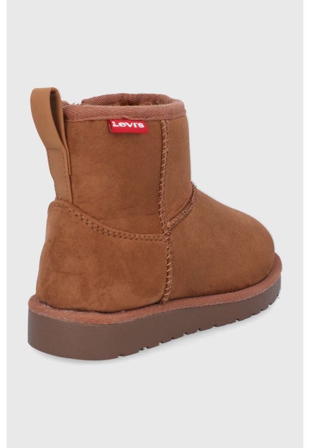 Levi's® - Levi's Śniegowce dziecięce kolor brązowy. Okazja: na spotkanie biznesowe. Nosek buta: okrągły. Kolor: brązowy. Materiał: guma. Styl: biznesowy