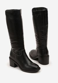 Renee - Czarne Kozaki Oficerki Vices na Słupku Giorima. Okazja: na co dzień. Kolor: czarny. Obcas: na słupku. Styl: klasyczny, casual, elegancki #7