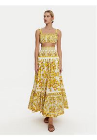 DOLCE & GABBANA - Dolce&Gabbana Spódnica maxi F4CX0T HH5A5 Żółty Regular Fit. Kolor: żółty. Materiał: bawełna #3