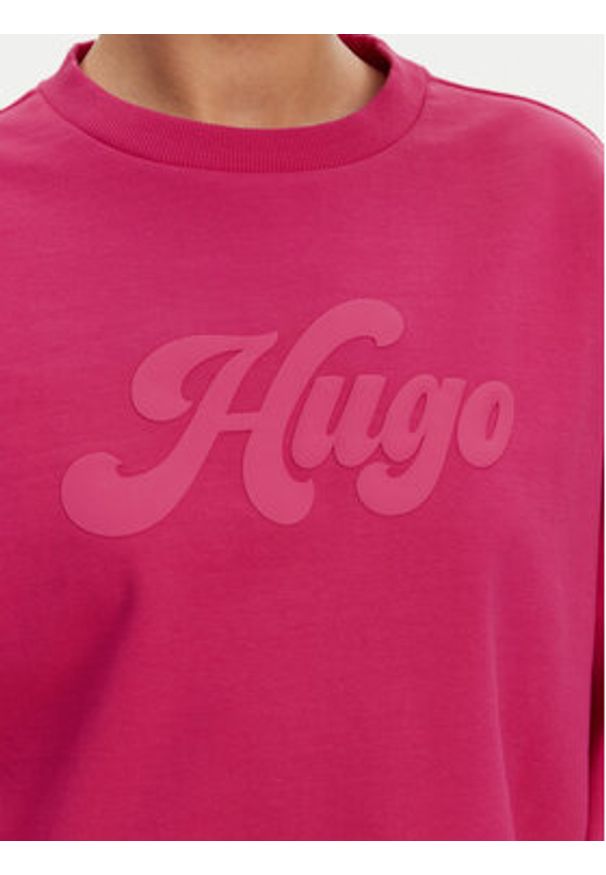 Hugo - HUGO Bluza Deroxina 50541169 Różowy Relaxed Fit. Kolor: różowy. Materiał: bawełna
