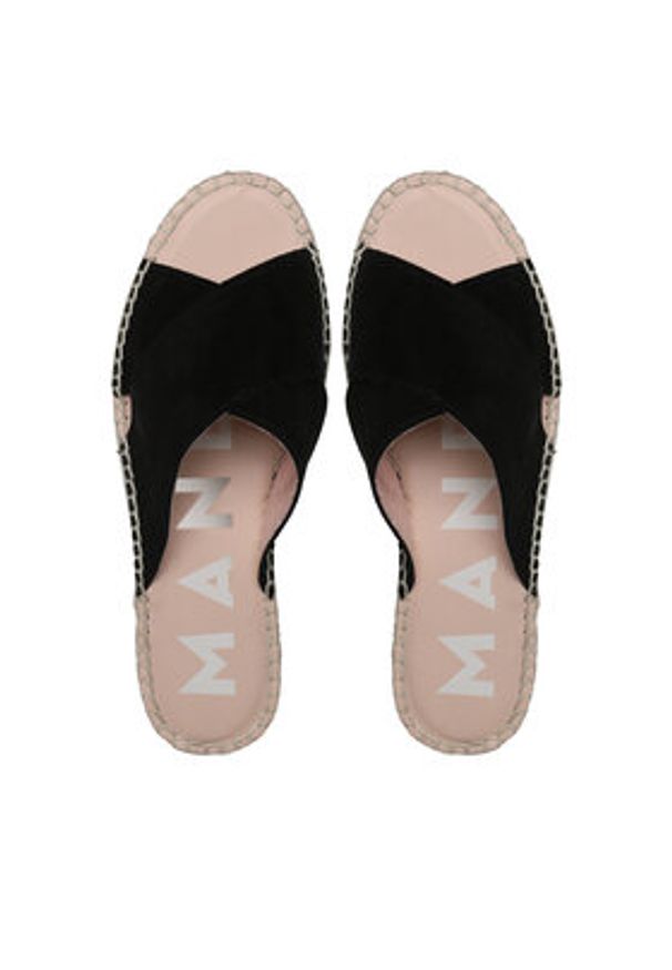 Manebi Espadryle Double Sole X Bands Sandals K 1.0 DX Czarny. Kolor: czarny. Materiał: zamsz, skóra