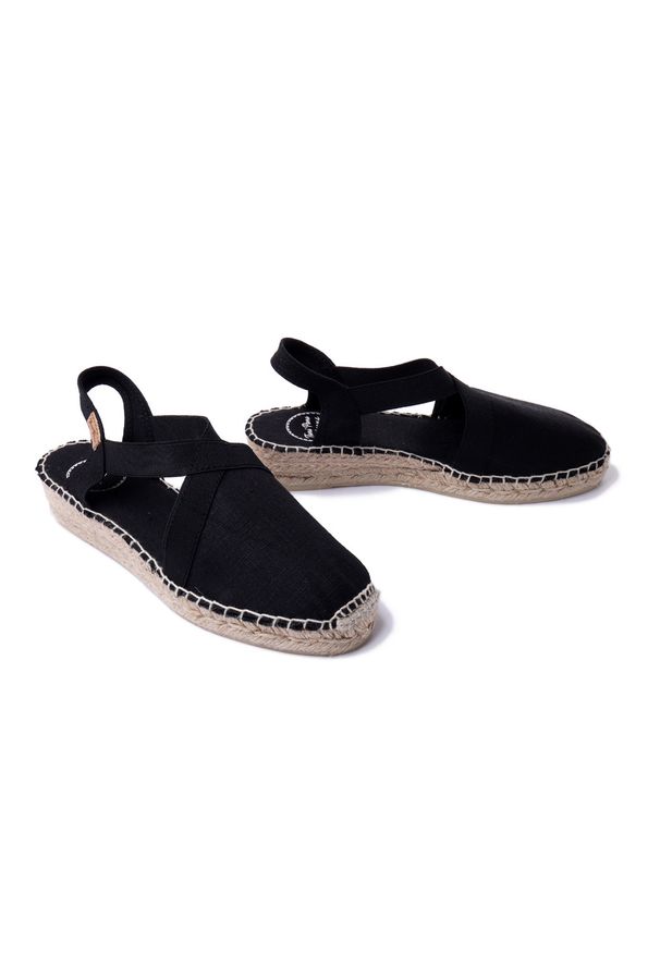 Toni Pons - TONI PONS VERONA black, sandały/espadryle damskie. Kolor: czarny. Obcas: na koturnie