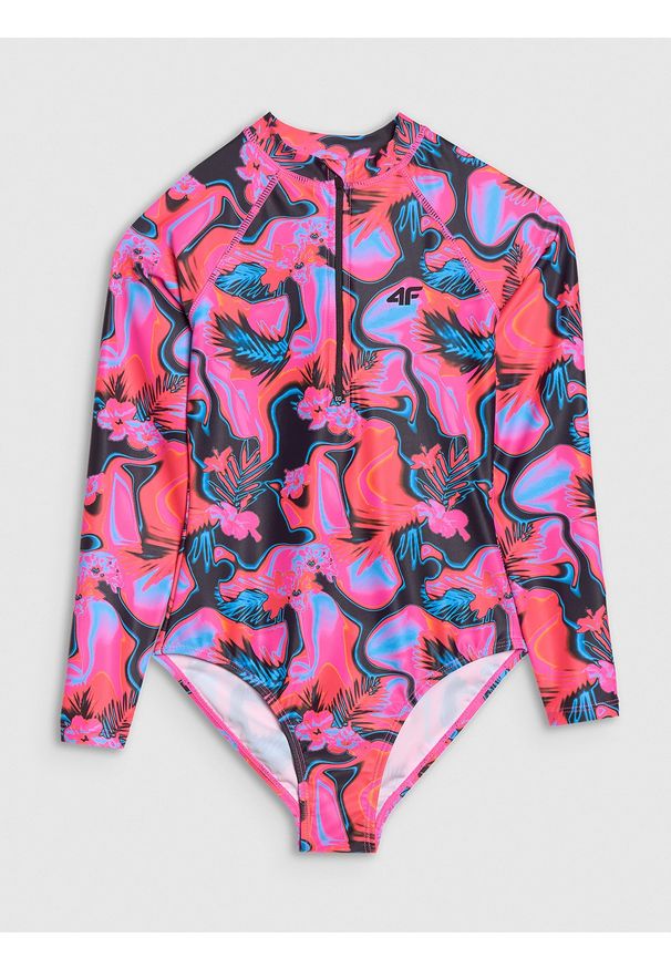 4f - 4F Kostium kąpielowy jednoczęściowy dziewczęcy - multikolor 122/128 (6-8 lat). Kolor: wielokolorowy