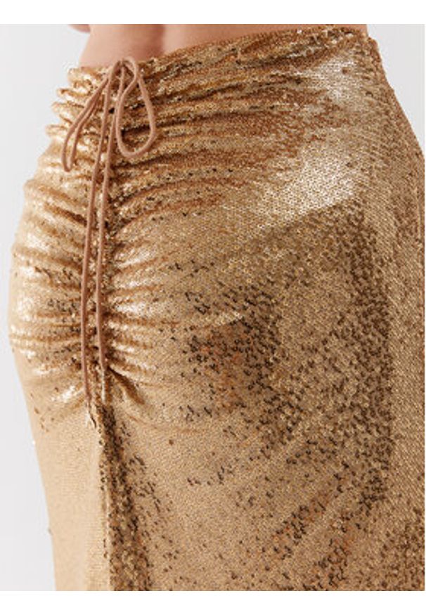 Patrizia Pepe Spódnica midi 2G0915/A251-FD63 Złoty Regular Fit. Kolor: złoty. Materiał: syntetyk