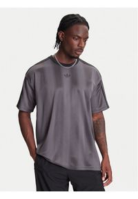 Adidas - adidas T-Shirt adicolor Jacquard JW5880 Szary Loose Fit. Kolor: szary. Materiał: syntetyk