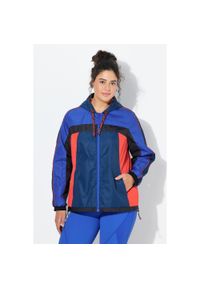 ULLA POPKEN - Damskie Kurtka outdoorowa z kapturem hydrofobowa ściągana sznurkiem na dole. Typ kołnierza: kaptur. Kolekcja: plus size. Kolor: niebieski. Materiał: poliester, materiał #1