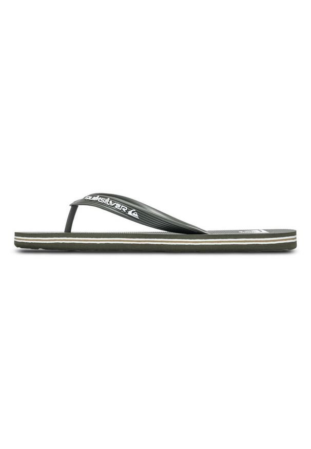 Quiksilver - Klapki dla Mężczyzn MOLOKAI CORE. Okazja: na plażę. Kolor: zielony, wielokolorowy, beżowy. Materiał: guma, syntetyk. Wzór: paski. Styl: sportowy
