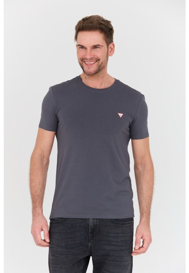 Guess - GUESS Grafitowy męski t-shirt Core Tee Str, Rozmiar M. Kolor: szary