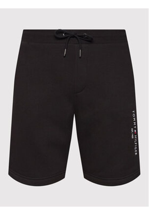 TOMMY HILFIGER - Tommy Hilfiger Szorty sportowe Logo MW0MW22198 Czarny Regular Fit. Kolor: czarny. Materiał: bawełna, syntetyk. Styl: sportowy
