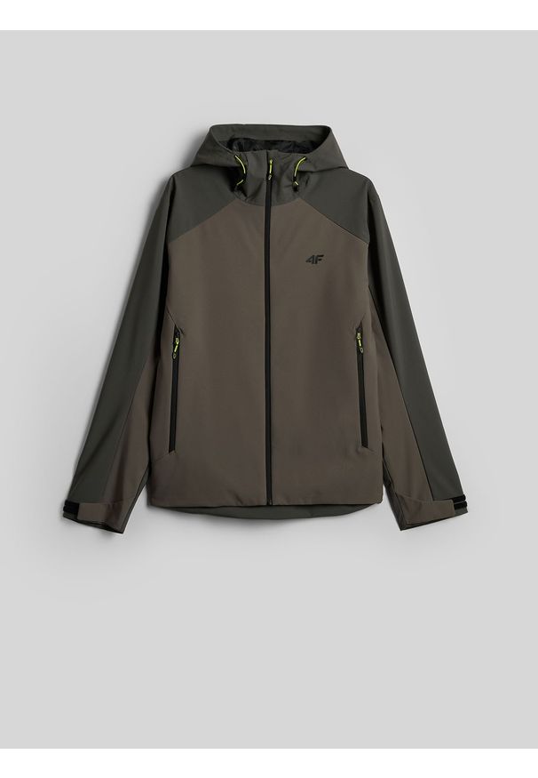 4f - 4F Kurtka przejściowa membrana 5000 męska - khaki 3XL. Okazja: na co dzień, do pracy, na spacer. Kolor: brązowy, oliwkowy, wielokolorowy. Materiał: materiał. Wzór: nadruk. Sezon: wiosna, jesień. Styl: casual, sportowy, klasyczny