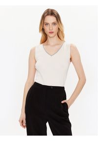 Fabiana Filippi Top JED273B556 Écru Regular Fit. Materiał: bawełna