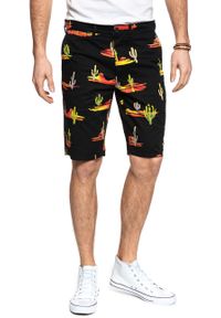 Wrangler - SPODENKI WRANGLER CHINO SHORT FADED BLACK W14AMZ33Z. Materiał: materiał