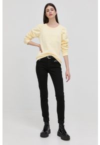 Morgan jeansy damskie medium waist. Kolor: czarny