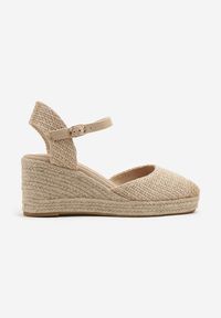 Born2be - Ciemnobeżowe Sandały w Stylu Espadryli na Plecionym Koturnie Reflara. Okazja: na co dzień. Kolor: beżowy. Obcas: na koturnie. Styl: klasyczny, casual, boho, elegancki