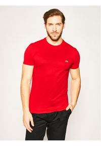 Lacoste T-Shirt TH6709 Czerwony Regular Fit. Kolor: czerwony. Materiał: bawełna