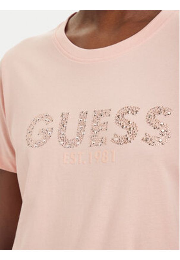 Guess T-Shirt W6GI15 K3035 Koralowy Regular Fit. Kolor: pomarańczowy. Materiał: bawełna
