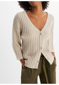 bonprix - Sweter rozpinany boxy. Kolor: szary #3
