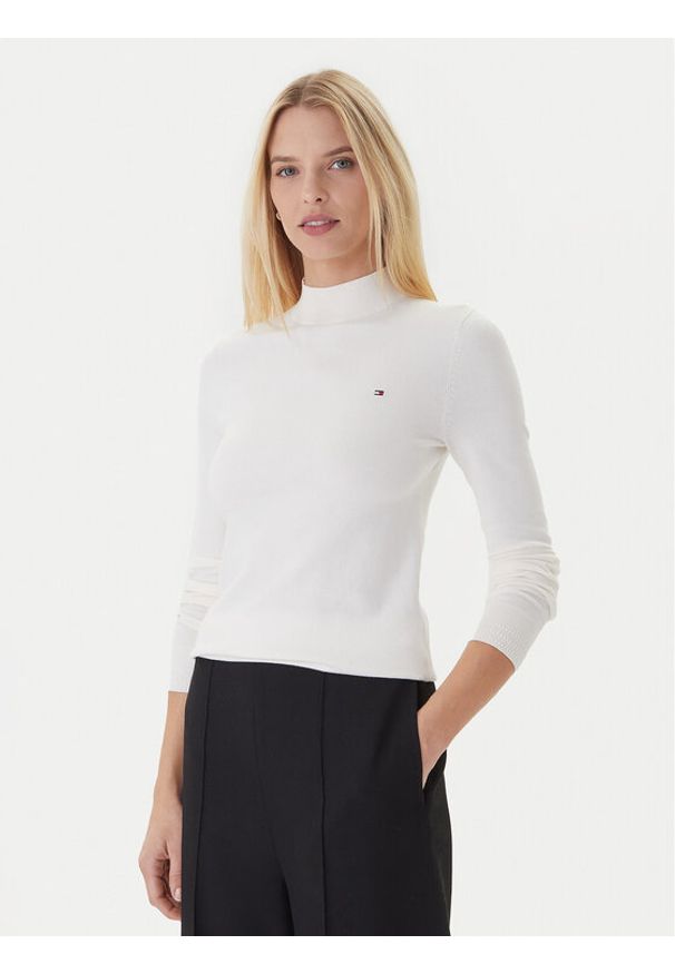 TOMMY HILFIGER - Tommy Hilfiger Sweter WW0WW47462 Écru Regular Fit. Materiał: syntetyk