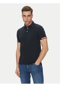 Geox Polo M5510L T3240 F1624 Granatowy Regular Fit. Typ kołnierza: polo. Kolor: niebieski. Materiał: bawełna