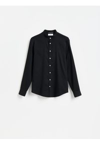Reserved - Koszula super slim fit - czarny. Kolor: czarny. Materiał: bawełna, tkanina