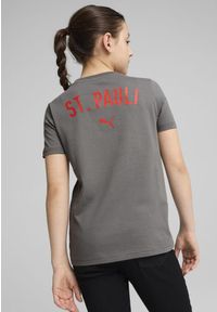 Puma - Młodzieżowa koszulka Casuals FC St. Pauli PUMA Flat Medium Gray Red. Kolor: czerwony, wielokolorowy, szary