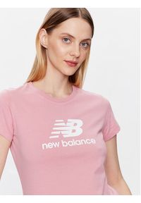 New Balance T-Shirt Essentials Stacked Logo WT31546 Różowy Athletic Fit. Kolor: różowy. Materiał: bawełna #5