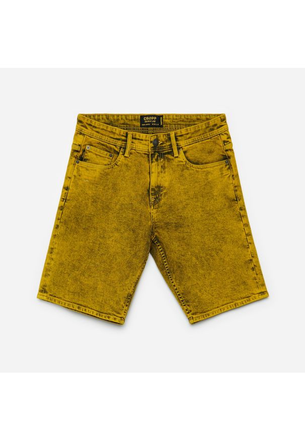 Cropp - Jeansowe szorty - Żółty. Kolor: żółty. Materiał: jeans